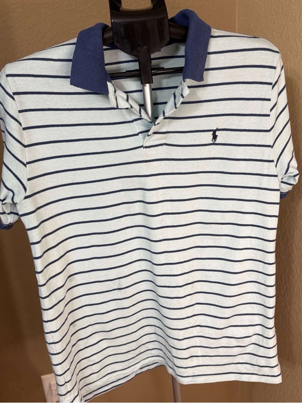 Polo by Ralph Lauren Polo with Navy Stripes and Navy Collar